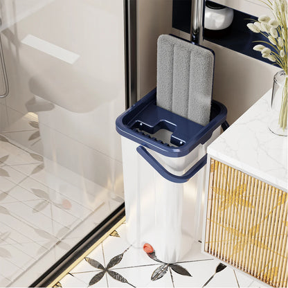 Magic Flat Squeeze Mop With Bucket Hand Free Lazy Cleaning Mop Microfiber Rotating Self Wringing Mop House Cleaning Spin bucket
