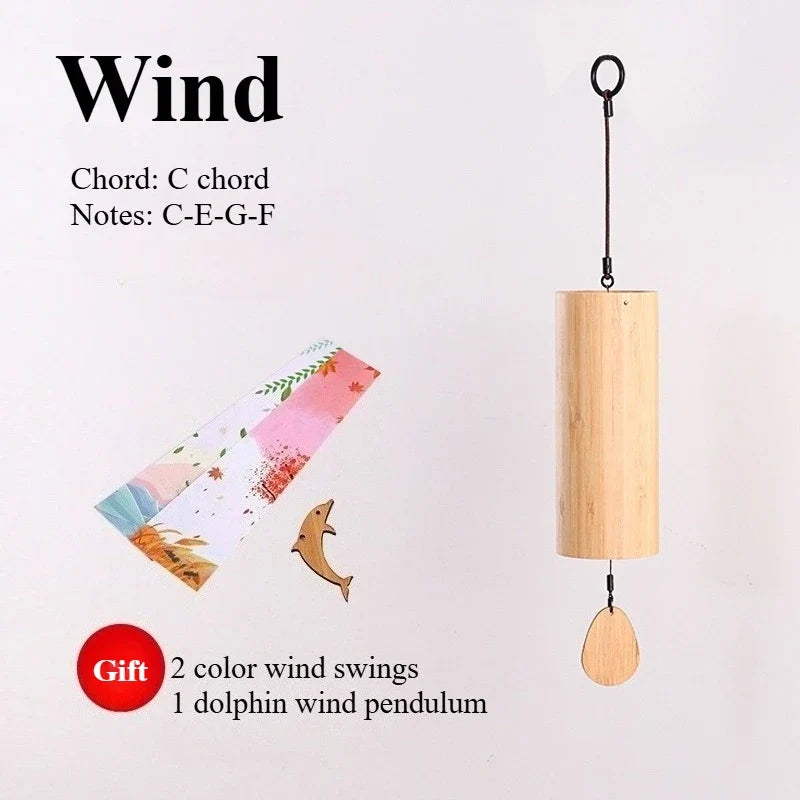 Tuomi Chord Wind Chime Japanese Hand Cranked Wind Chime Retro Bamboo Meditation Sound Healing Bamboo Wind Chime