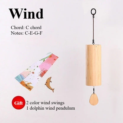 Tuomi Chord Wind Chime Japanese Hand Cranked Wind Chime Retro Bamboo Meditation Sound Healing Bamboo Wind Chime