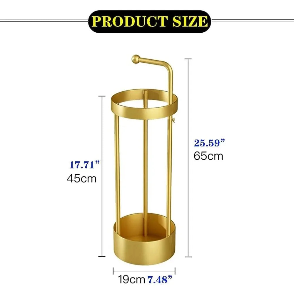 Gold/black Umbrella Stand, Space Saving & Rust Resistant, Modern Metal Umbrella Holder, Perfect for Home & Office Use