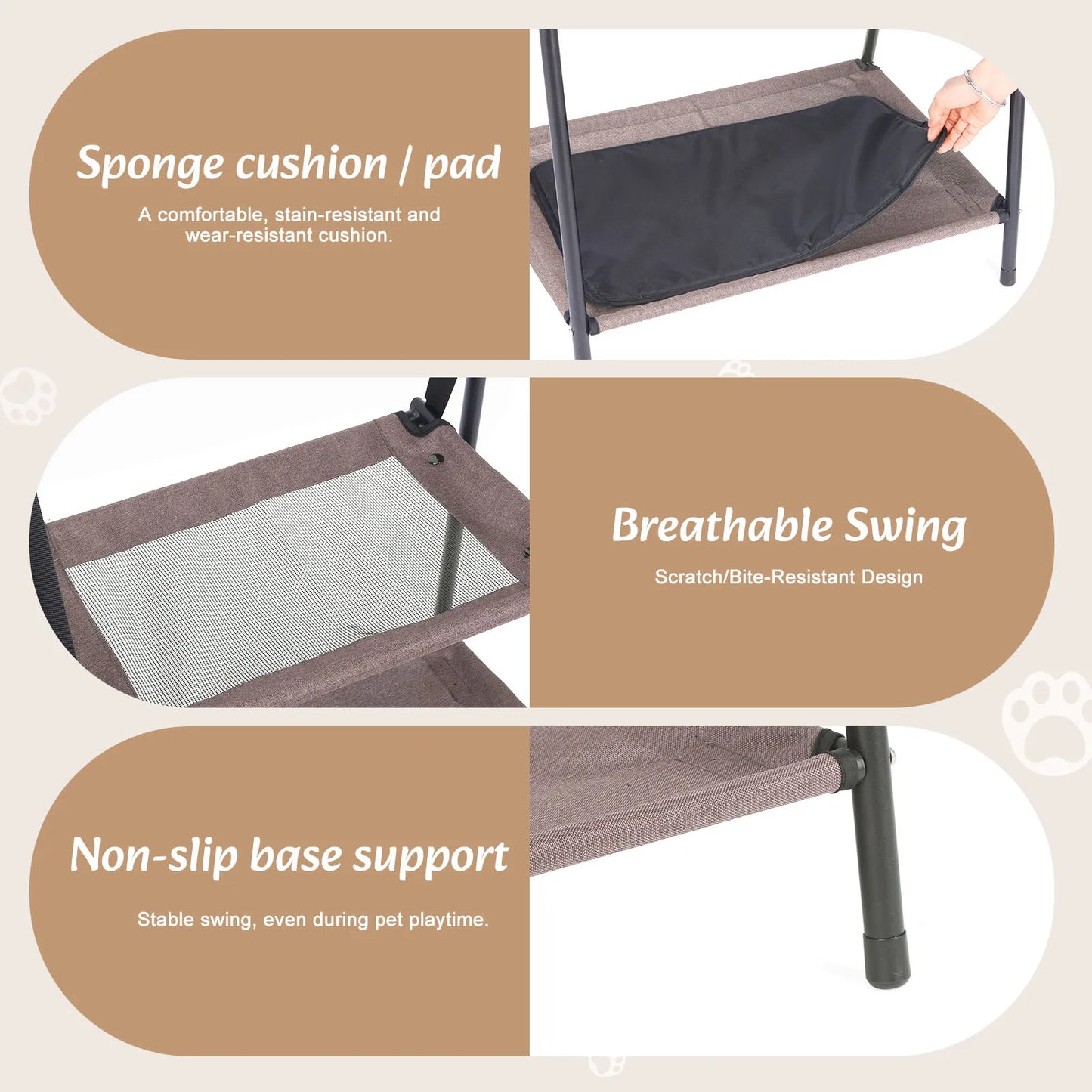 Cat Hammock Window Bed Kitten Sunny Seat Hanging Mount Beds Cat Sofa Wall Pet Hanging Winter Dual-Layer Hammock Cat Climbing