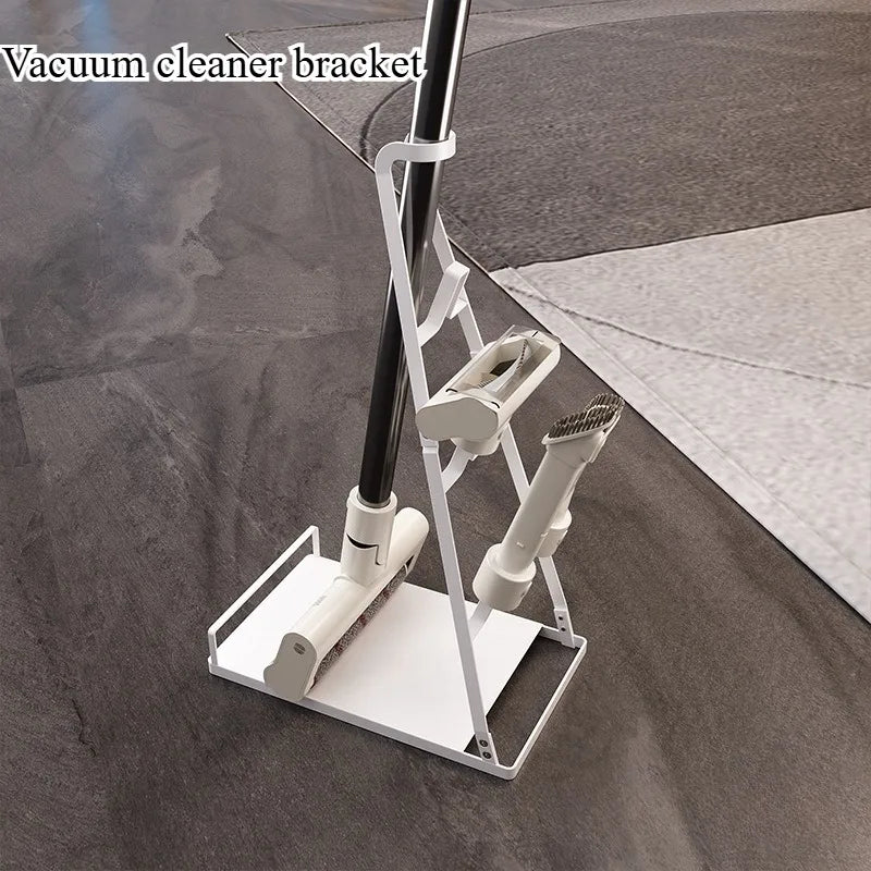 Japanese Vacuum Cleaner Storage Rack Household Goods Finishing Shelf Bracket Mop Rack Batch Non-Punch Vacuum Cleaner