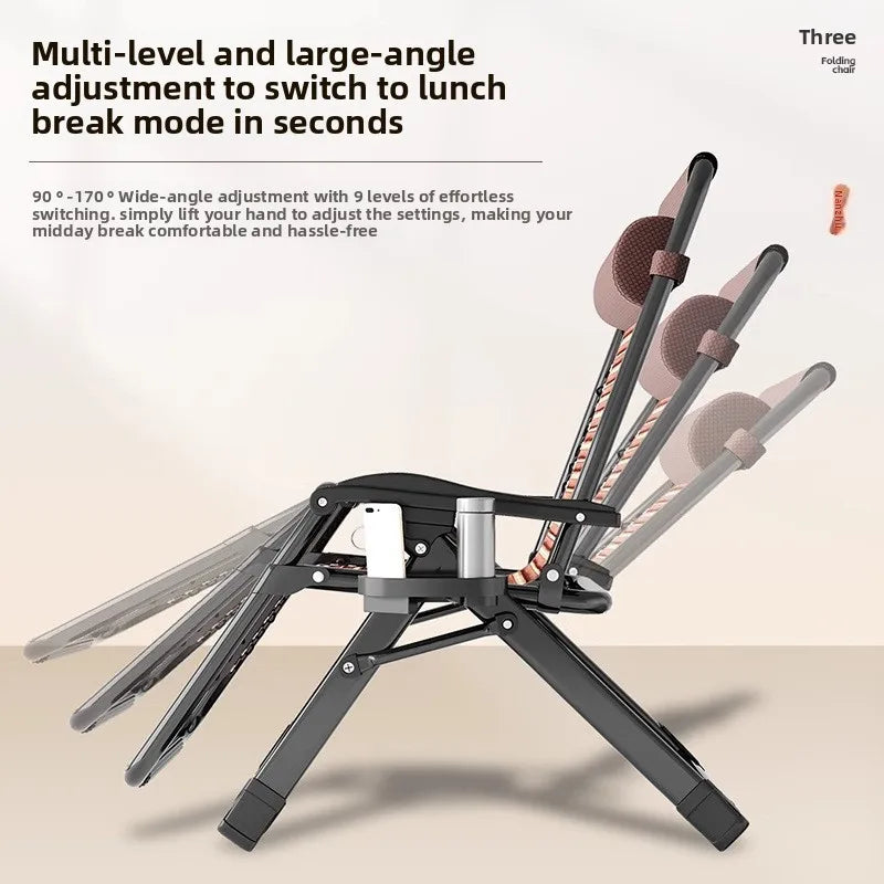 Lounge chair folding lunch break leisure chair elderly beach nap chair sofa lazy chair
