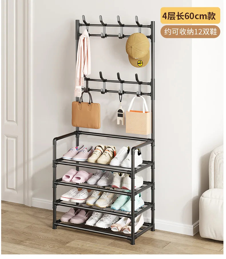 Multi-layer Rack Shoe Rack Simple Household Integrated Multi-functional Simple Assembly Door Storage Shoe Cabinet Shoe Hat Rack