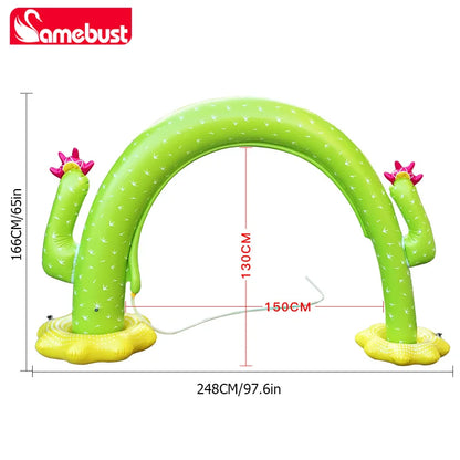 Camebust Spray Mat Pool Wave Children's Water Mat Outdoor Lawn Garden Sprinkler Water Mat Cactus Inflatable Pool Game Toy