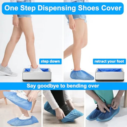 Shoe Covers Dispenser with 200pcs Disposable Shoe Covers Non Slip Automatic Shoe Cover Machine Fits Size Up to 11 US Men for Ho