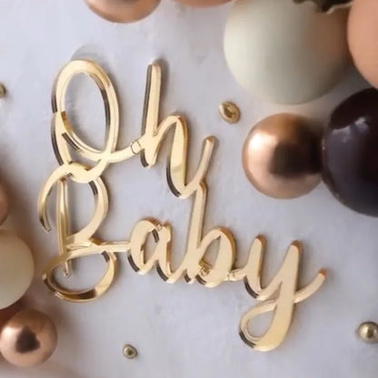 New Happy Birthday Cake Toppers Gold Acrylic Birthday girl Kids Birthday Party Cake Topper Dessert Decoration Baby Shower Gift
