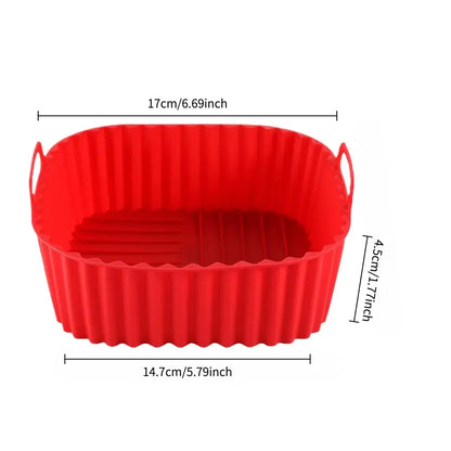 Reusable Air Fryer Silicone Liners Square Non Stick Basket Mat for 4-7QT Air Fryer Oven Microwave Baking Airfryer Accessories