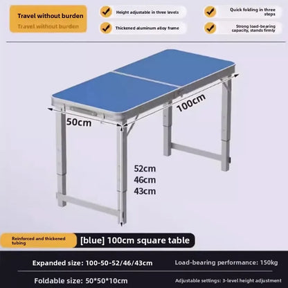 Folding table stall folding outdoor portable lifting work table camping picnic night market folding table and chairs