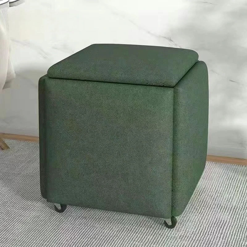 Multi-Functional Rubik's Cube Stool - 5-in-1 Storage Ottoman, Serves as Coffee Table, Dining & Shoe Bench, Nordic Style, silla