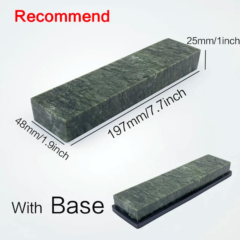 Big Green Sharpening Stone Base Natrual Agate Boron Carbide Whetstone Bar Kitchen Knife Sharper Oil Honing Whetstone Apex Edge
