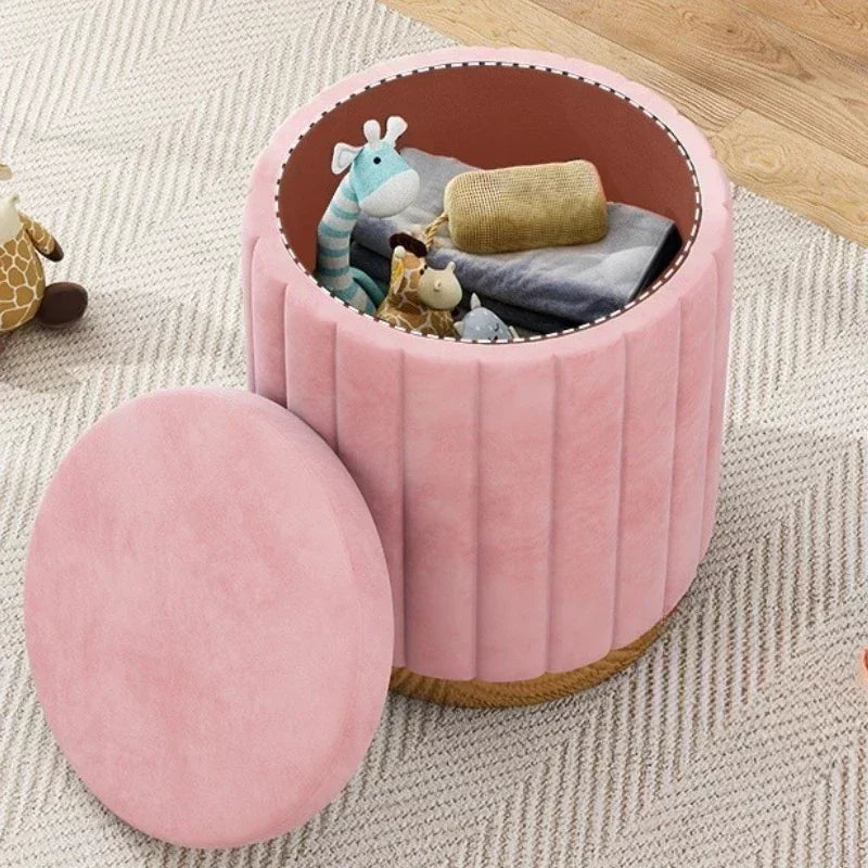 Makeup stool light luxury round stool chair bedroom Internet celebrity storage bench sofa stool dresser stool makeup chair small