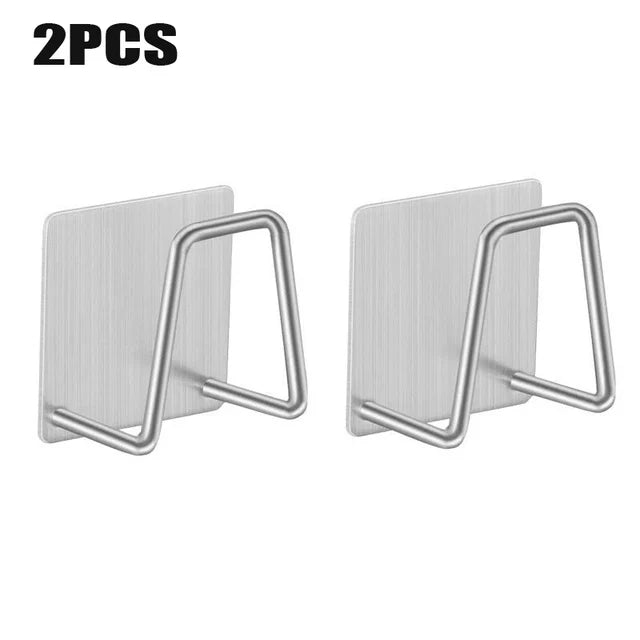Stainless Steel Sink Tray Drainer Rack Kitchen Sink Sponge Holders Self Adhesive Hook Storage Holder Kitchen Wire Rag Organizer