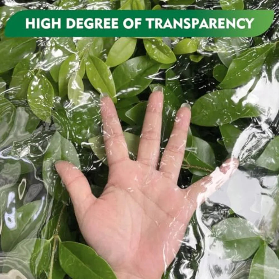 Clear Tarp Heavy Duty with Grommets 5x7 Feet Waterproof PVC Tarpaulin 14 Mil for Patio Enclosure Greenhouse Cover Porch Roof