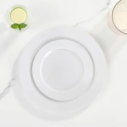 200 PCS Plastic Plates Premium Heavy Duty Disposable Plates for Party 100 Dinner Plates and 100 Salad Dessert Plates Sturdy Har