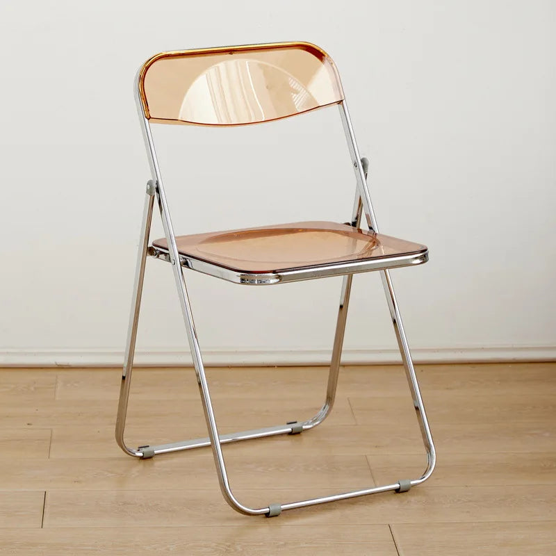 Internet celebrity folding chair acrylic transparent chair completed photo without chair simple folding crystal diningchairstool