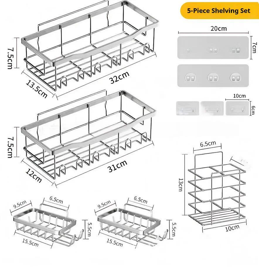 No Drilling Stainless Steel Triangle Double Layer Shelf for Bathroom Balcony Kitchen Corner Storage Space Saving Durable Design