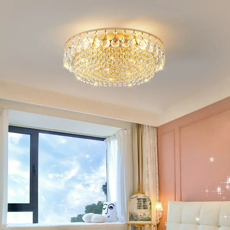 Big Luxury Crystal LED Ceiling Chandeliers for Living Room New Gold Hanging Lamps for Ceiling Modern Home Decor Lustre Lighting