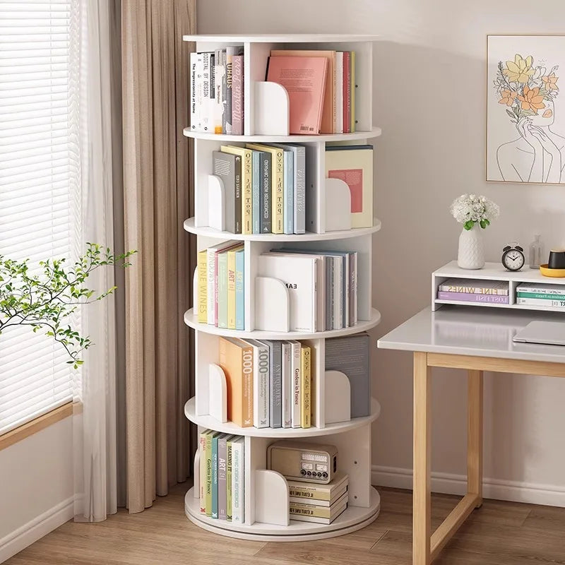 Rotating bookshelf Floor storage shelf Children's simple picture book rack