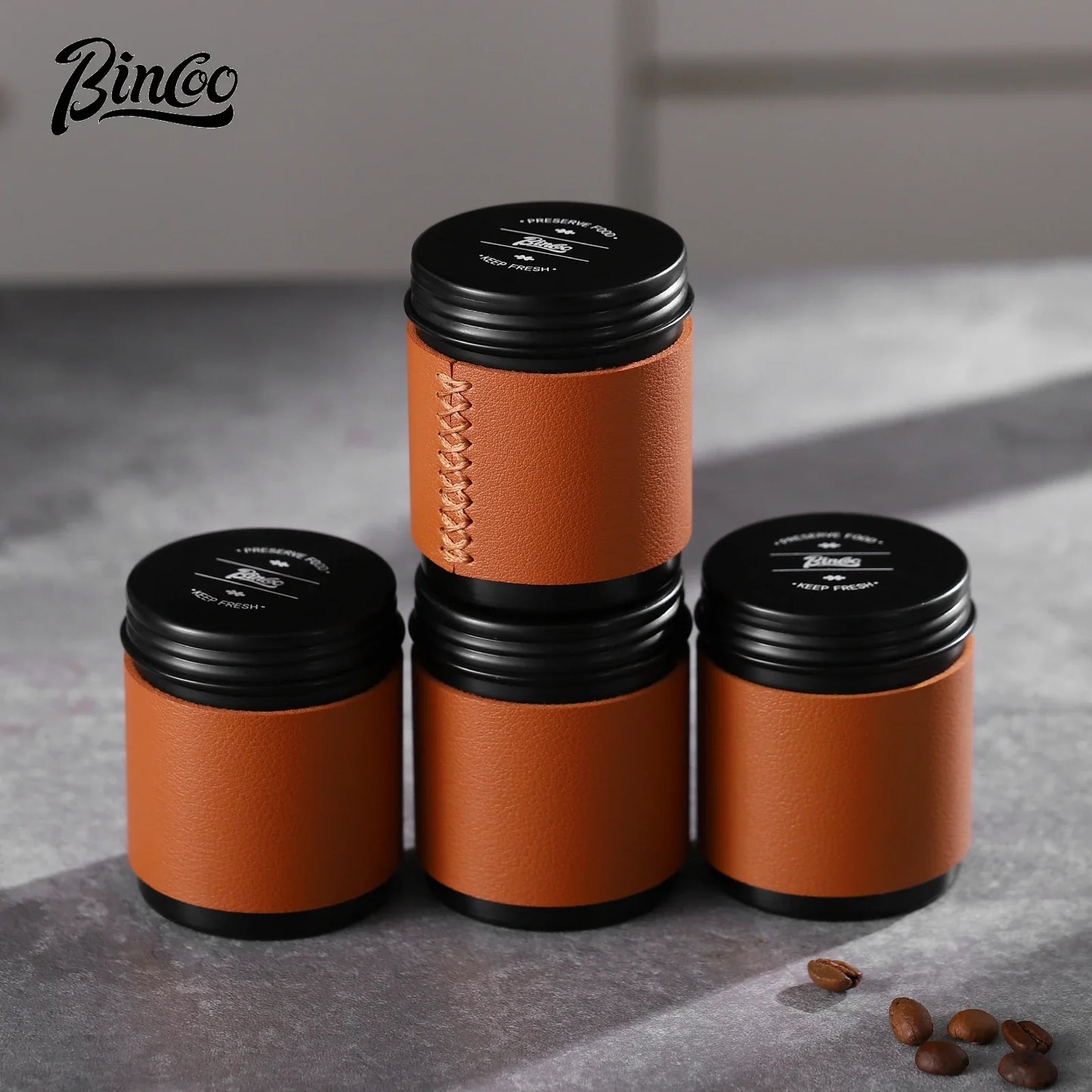 Bincoo Mini Coffee Canisters 2-Pack 80ML, Portable Storage Bottles, Outdoor Coffee Powder Containers, Airtight Freshness Keepers