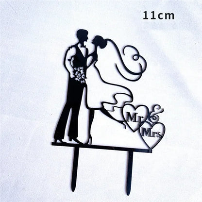 Ins Gold Acrylic Ring Wedding Cake Topper Bride Groom Proposal Party Wedding Cake Topper for Engagement Gift Dessert Decoration
