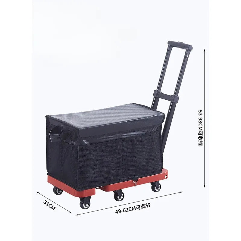 Folding trolley portable pull truck folding moving luggage flatbed cart shopping cart