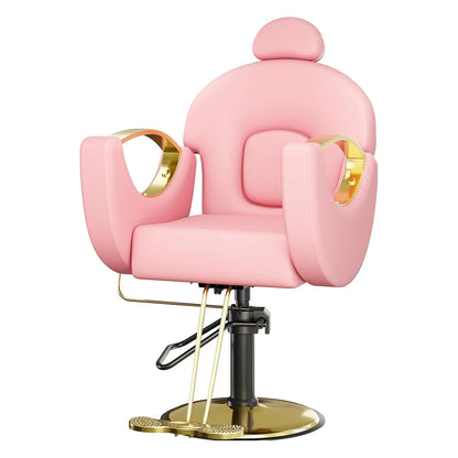 Commercial Barber Chair Reclining & 360° Swivel, Heavy Duty Hydraulic Salon Chair With Adjustable Height For Haircut Shampoo