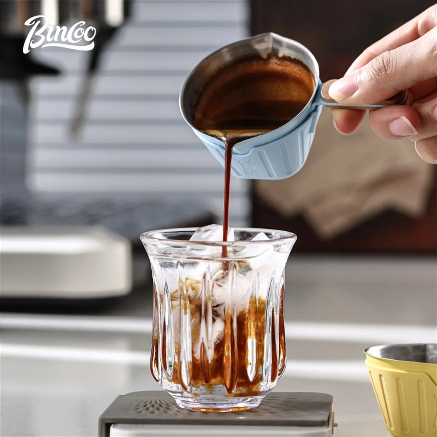 Bincoo Multi Color Espresso Shot Glass, 304 Stainless Steel with Heat Resistant Design and Precise Measurement Scale for Barista
