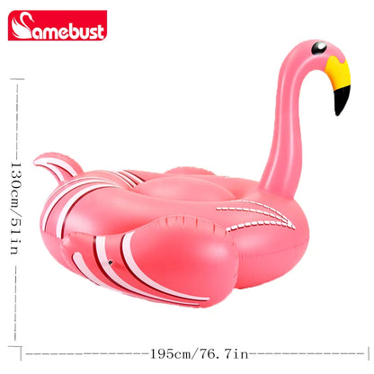 Camebust Inflatable Flamingo Tube Water Floating, Rose Fire Bird Swimming Pool Float, Fun Beach Float, Swimming Party Deco