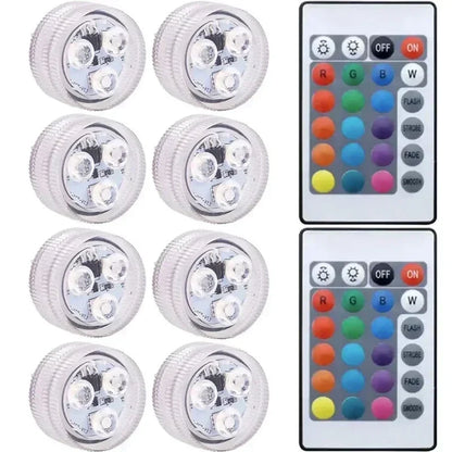 Submersible LED Light with Remote Pool Lights for Party Event Waterproof Tea Lamp for Vase Fishtank Wedding Halloween Christmas