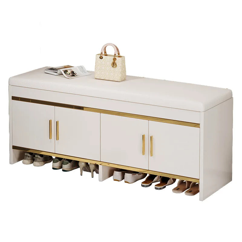 Shoe changing bench household entrance shoe bench can sit on shoe cabinet soft seat integrated storage low cabinet