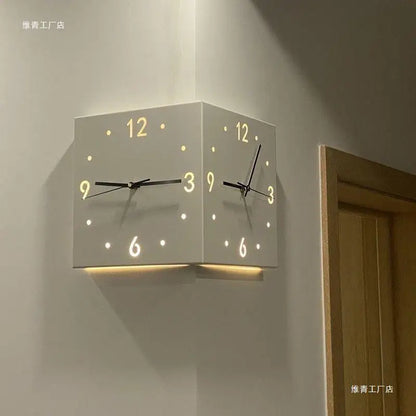 2026Simple and creative corner double-sided wall clock, double-sided clock, living room, silent corner clock, universal
