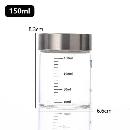 100-500ml Glass Bottle with Scale High Borosilicate Heat-resistant Glass Seal Jar Kitchen Seasoning Spices Storage Bottle Gadget