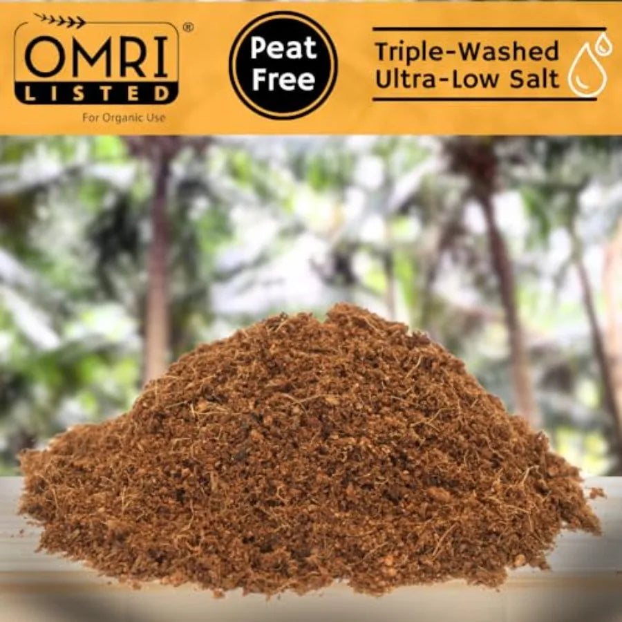 Happy Trees Coco Coir Loose Coconut Fiber Growing Medium Potting Mix Seed-Starting Premium Quality Triple-Washed for Low Salt/E