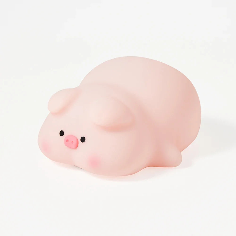 Pink Piggy Night Light Cute Silicone Night Light LED Pat Lamp Room Decoration USB Charging Indoor Atmosphere Lamp Children Gift