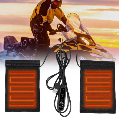 12V USB Motorcycle Heating Handlebar Cover Electric Heated Handgrips Warmer Anti Slip Heated Handle Cover for Outdoor Riding