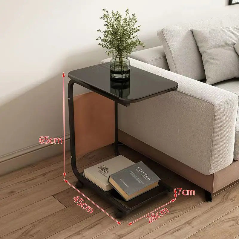 Mobile Bedside Table Nightstand Rolling Storage Cabinet Drawer Small Side Table Sofa End Table Bedroom Living Room Nightstand