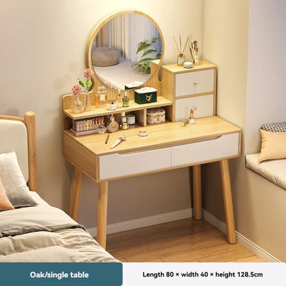 New Chinese style light luxury dressing table, bedroom dressing table, simple small-sized makeup storage desk, integrated dressi