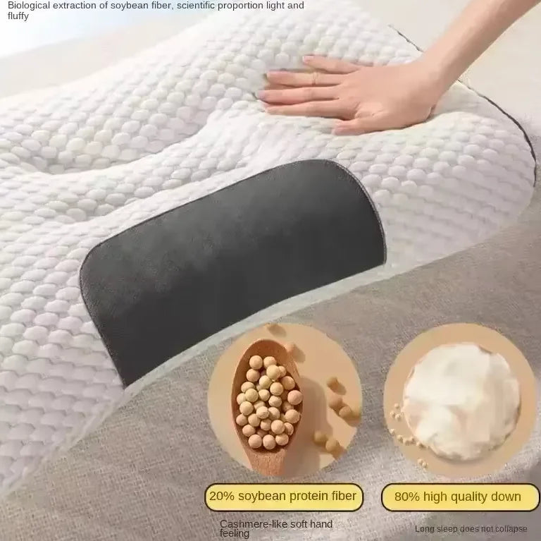 High Quality Washable Knitted Massage Pillow, Hypoallergenic Non-Collapse Neck Support Pillow for Better Sleep & Household Use