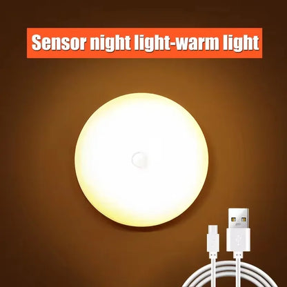 1/3PCS LED Motion Sensor Light Night Light USB Rechargeable Night Lamp for Kitchen Cabinet Wardrobe Lamp Staircase Closet Light