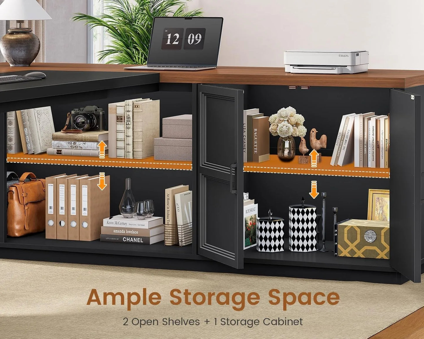 78.7" L Shaped Executive Desk, Large Home Office Computer Desk with 3 Drawers