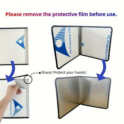 Folded Stainless Steel Splash Guard Set, Non-Stick Kitchen Stove Protection with Foldable Panels for Home RV Camping