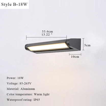 Outdoor Wall Light LED 350Adjustable Angle Waterproof Wall Lamp Aluminium Garden Porch Home Balcony Home Decor Lighting