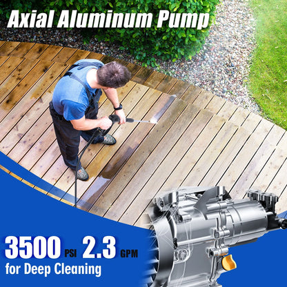 Efurden Gas High Pressure Washer 3500PSI 2.3GPM Portable Power Washer 25ft Hose