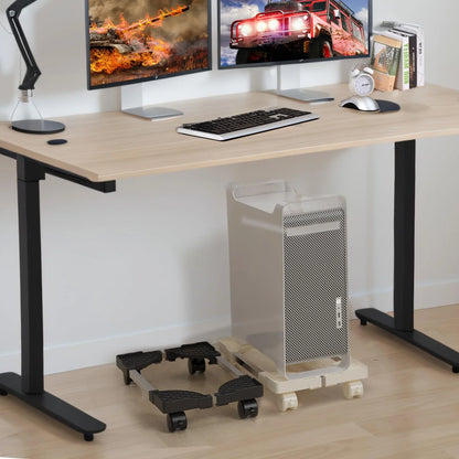 Adjustable Mobile CPU Stand with Rolling Caster Wheels Premium PC Tower Stand Holder for Floor Carpet Gaming PC Case