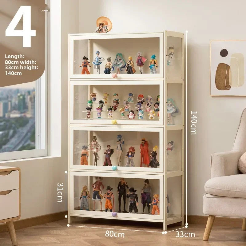Figure Lego Display Cabinet Household Cream Wind Dustproof Acrylic Transparent Model Toy Blind Box Display Cabinet