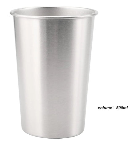 500ML Premium Stainless Steel Cup Healthy Unbreakable Pint Cup Stackable Metal Drinking Glasses Travel Outdoor Camping Cup YY113