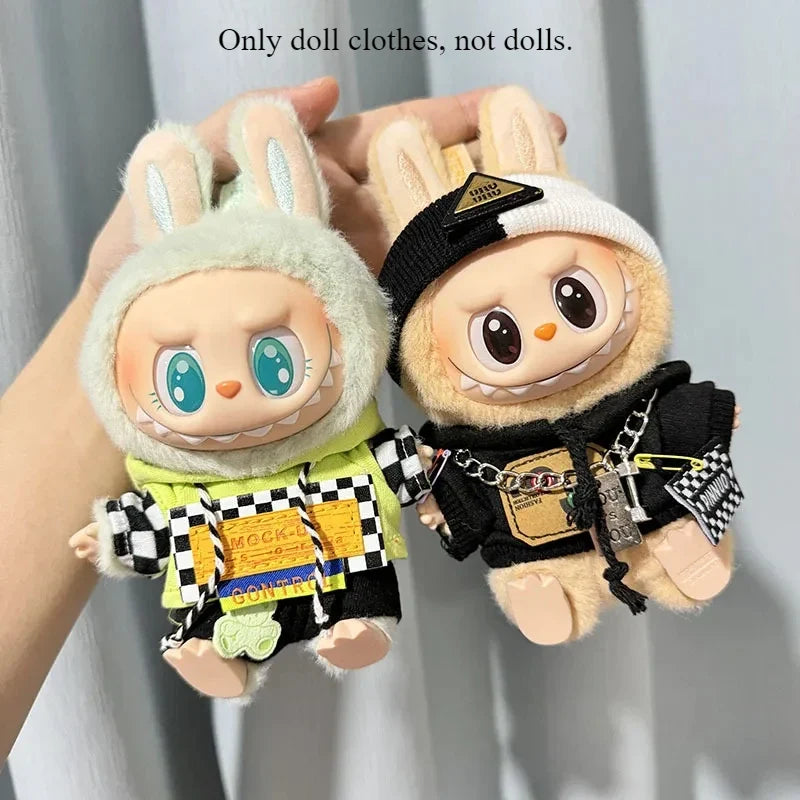 Labubu Doll Clothes Fashion Overalls Labubu doll V1 V2 Dolls Clothing Accessories 15/17cm Plush Doll Universal