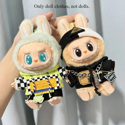 Labubu Doll Clothes Fashion Overalls Labubu doll V1 V2 Dolls Clothing Accessories 15/17cm Plush Doll Universal