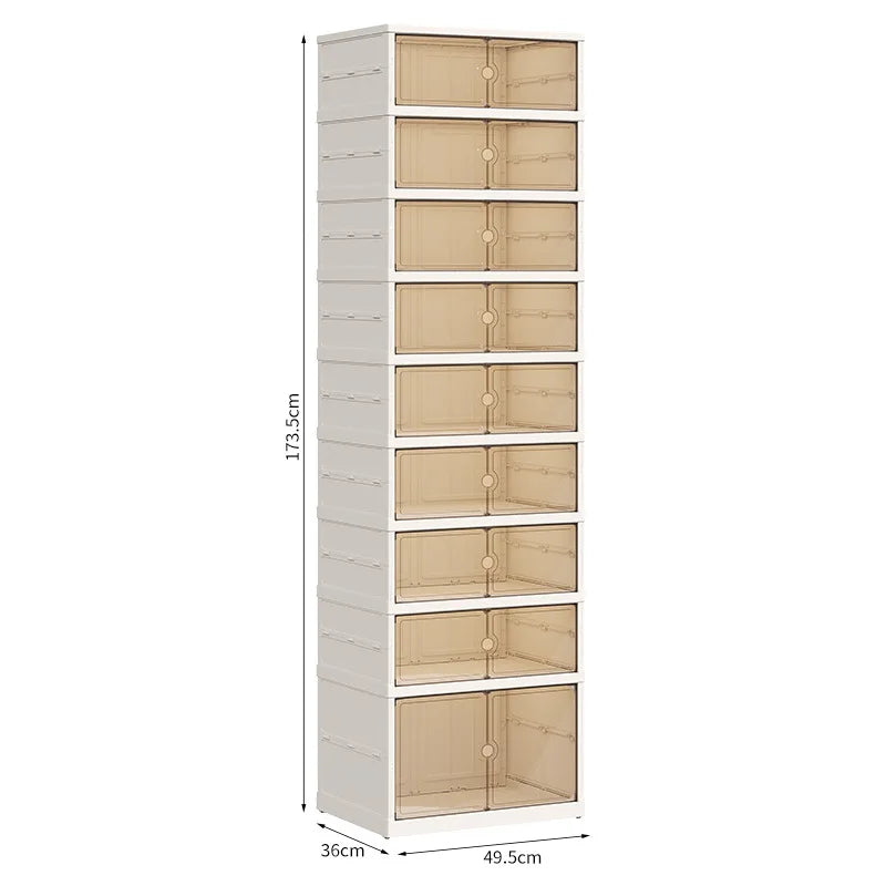 Household Goods Home Dust-proof  No Installation Foldable Transparent Folding Shoe Box, Large Capacity Shoe Storage Box